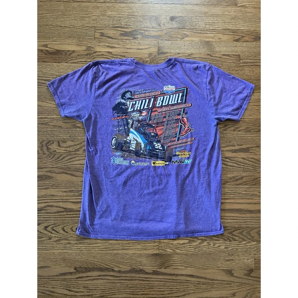 2018 Tulsa Chili Bowl Midget Racing Purple T-Shirt -‎ Two Sided - Men's Large